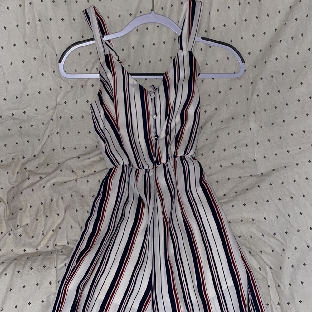 $10 Francesca’s red white and blue romper. Size: xs